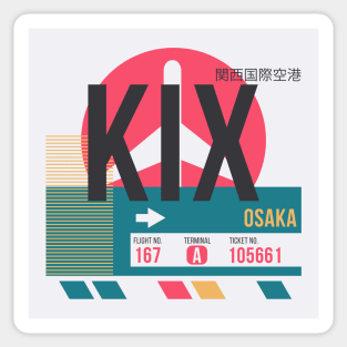 Osaka (KIX) Airport Code Baggage Tag A Sticker